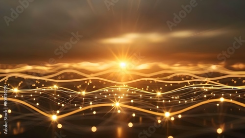 Digital data connects people worldwide through lightfilled lines of global networking. Concept Networking, Digital Communication, Global Connection, Technology, Information Sharing photo