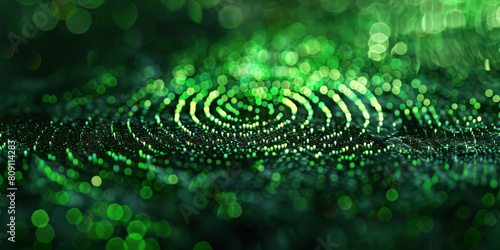 Abstract Green Digital Waves Background Illuminating Futuristic Technology