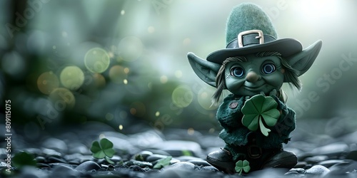A mischievous leprechaun causing trouble on St Patricks Day. Concept St Patricks Day, mischievous leprechaun, troublemaking, Irish folklore, festive mischief, photo