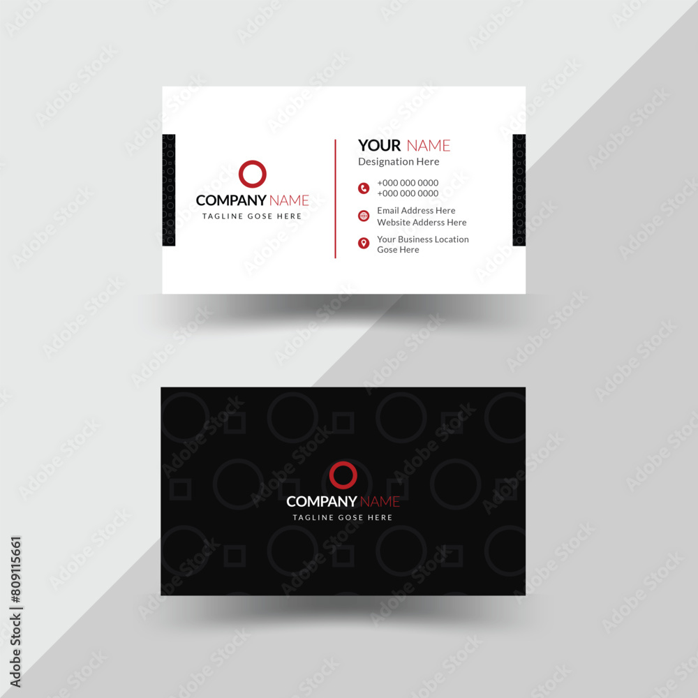 Red, white and black color double-sided creative elegant business card design with pattern
Red, white and black color double-sided creative elegant business card design with pattern