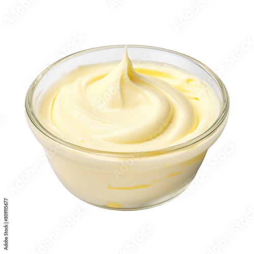 Cream in a Bowl on Transparent Background - Ai Generated
