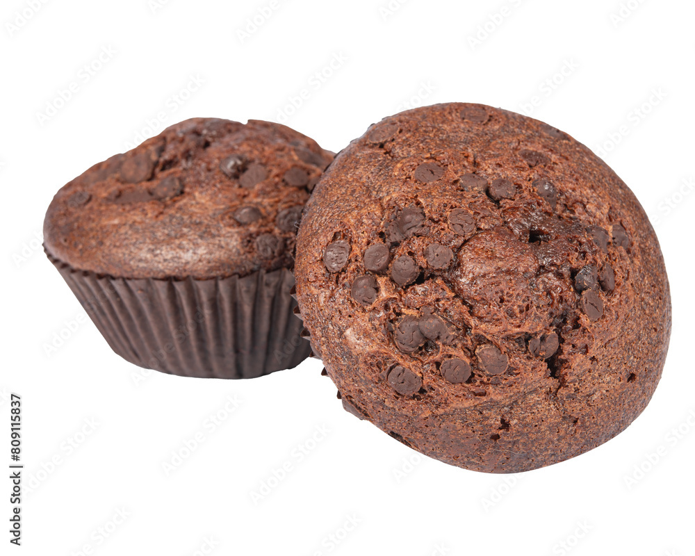 Chocolate cupcake isolated on white Chocolate cupcake isolated on white