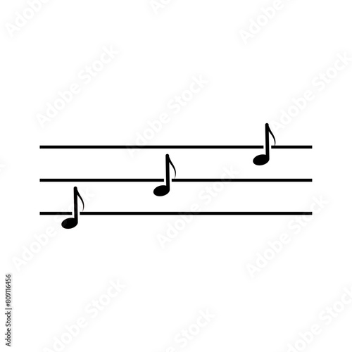 Music note flat sign design