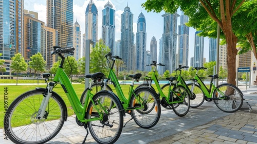 A Row of Verdant Bicycles