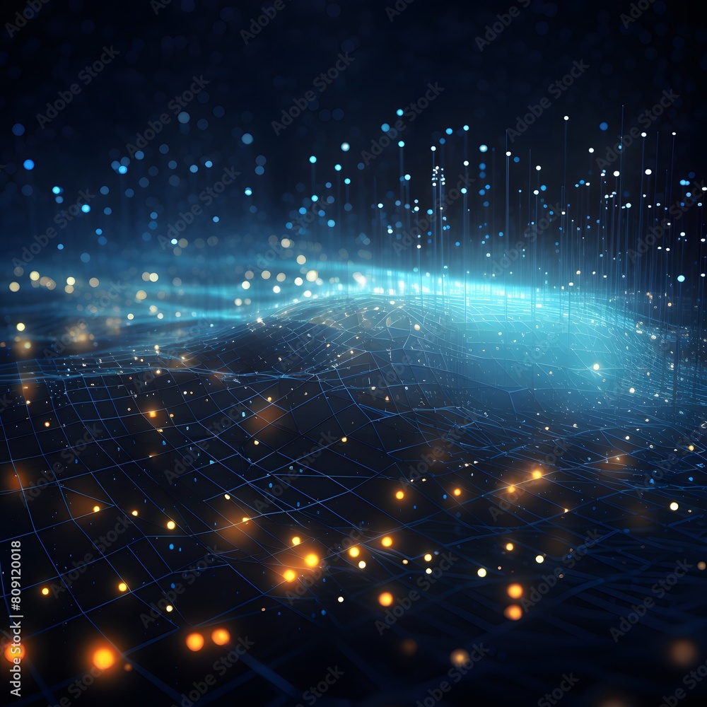 Obraz premium Abstract background with technology particles. Generative AI.