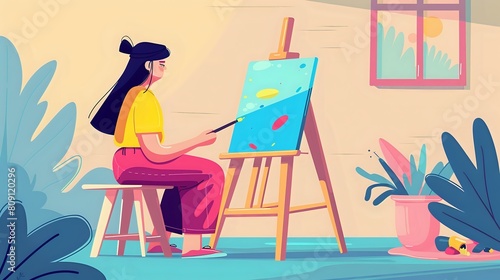 Bright and airy studio space for a joyful painter creating art