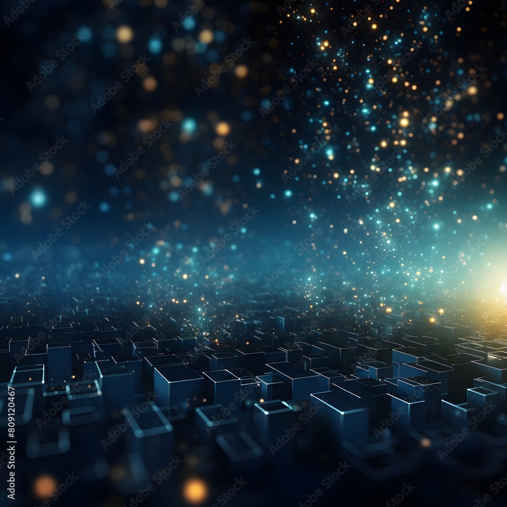 Obraz premium Abstract background with technology particles. Generative AI.