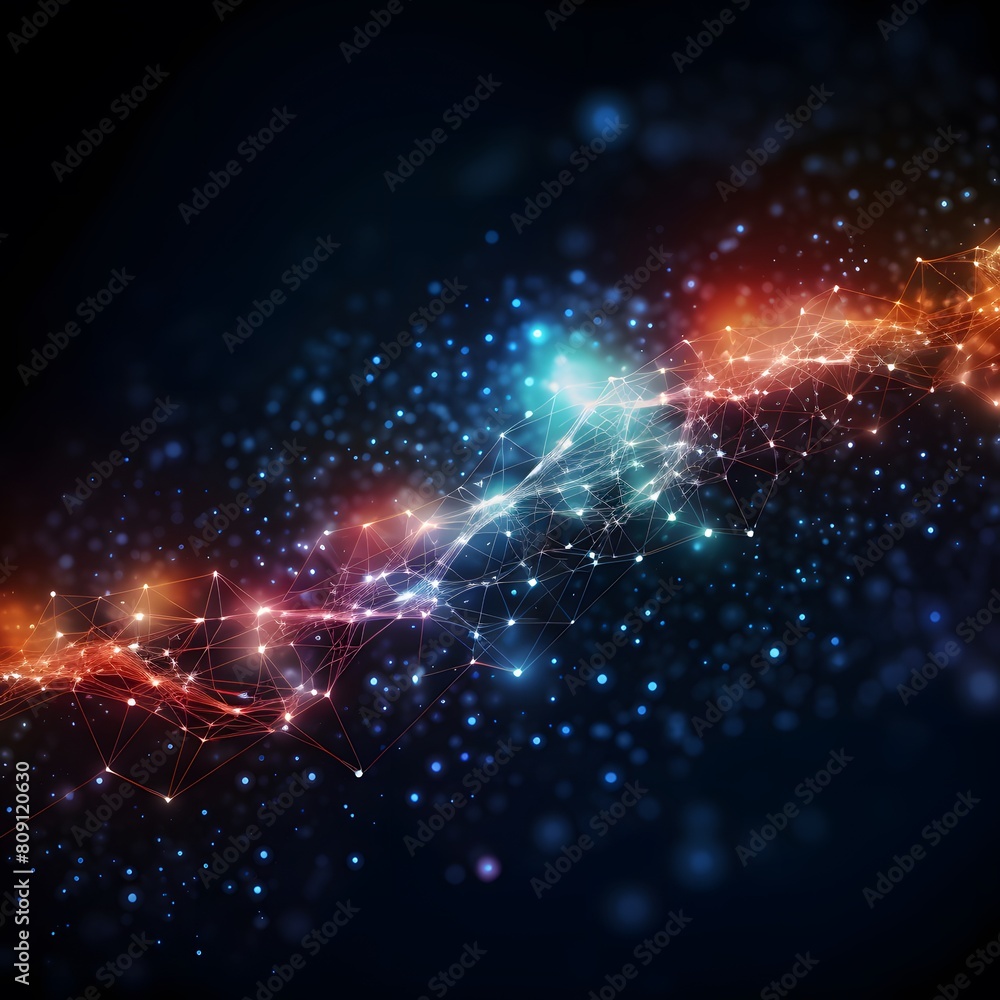 Obraz premium Abstract background with technology particles. Generative AI.