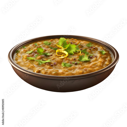Traditional Dal in a Bowl on Transparent background - Ai Generated