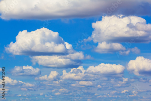 blue cumulus cloudy sky natural background