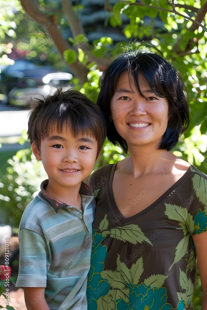 Mother and Daughter Sharing a Joyful Moment in a Lush Garden Setting Mother and Daughter Sharing a Joyful Moment in a Lush Garden Setting