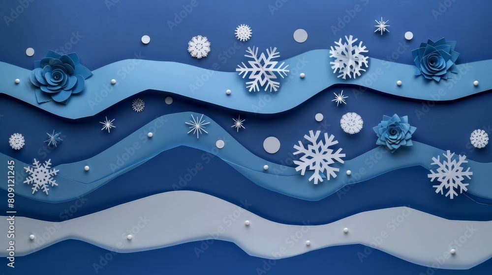 christmas background with snowflakes paper cut style. christmas background with snowflakes paper cut style.