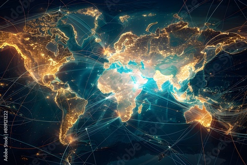Interconnected Global Network of Digital Communication and Technological Infrastructure