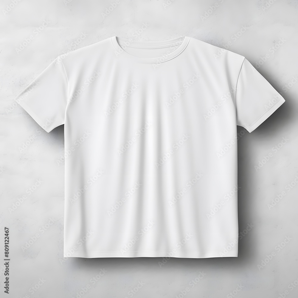T-shirt mockup. White blank t-shirt. Generative AI. T-shirt mockup. White blank t-shirt. Generative AI.