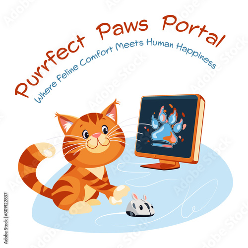 Modern vector illustration concepts for website - cat care interactive guide (ID: 809122837)