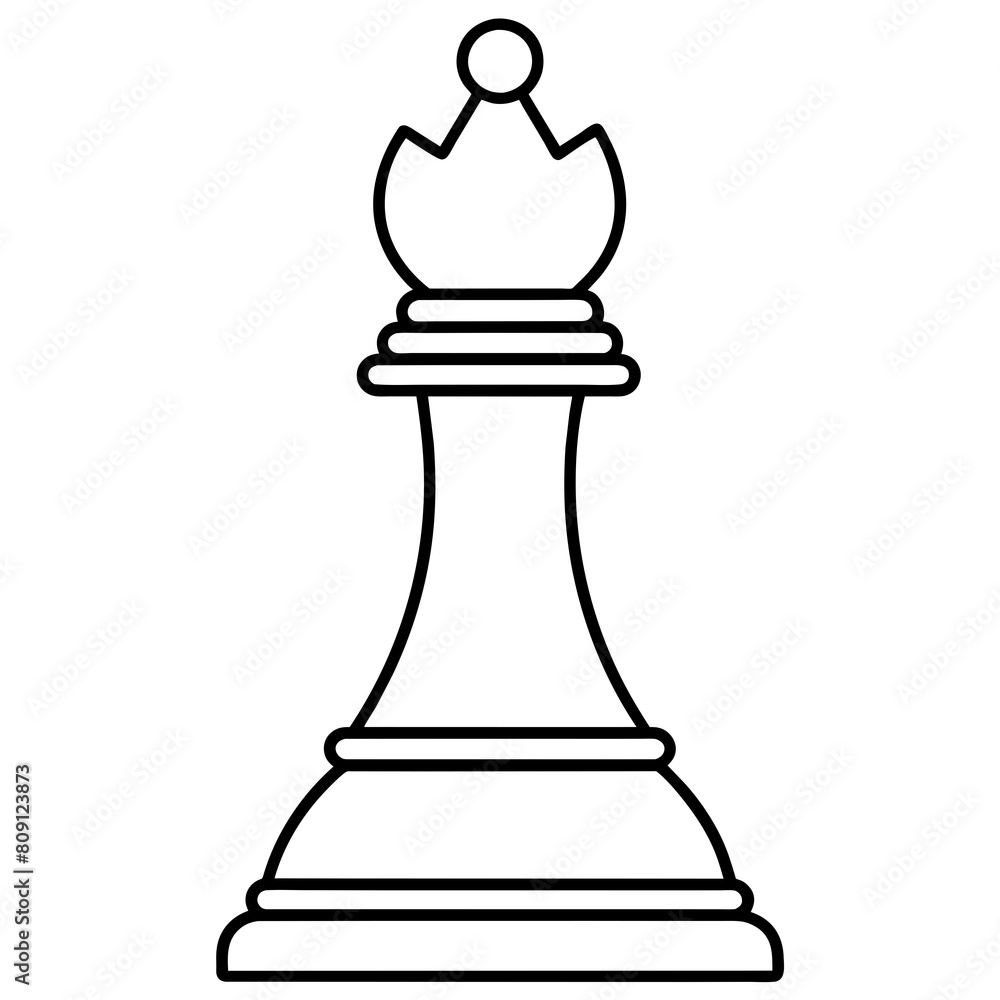 Vector Black and White Chess Piece Icon on White Background for Strategy or Decision-Making, Illustrating Tactical Moves and Critical Thinking Vector Black and White Chess Piece Icon on White Background for Strategy or Decision-Making, Illustrating Tactical Moves and Critical Thinking