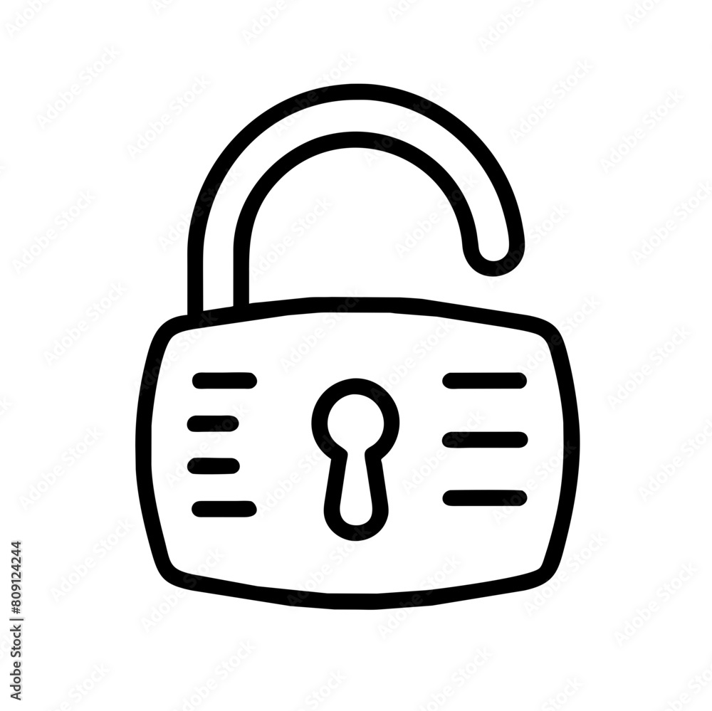 Vector Black and White Lock Symbol for Security or Privacy, Indicating Protection and Confidentiality in Digital Systems, isolated on a transparent background Vector Black and White Lock Symbol for Security or Privacy, Indicating Protection and Confidentiality in Digital Systems, isolated on a transparent background