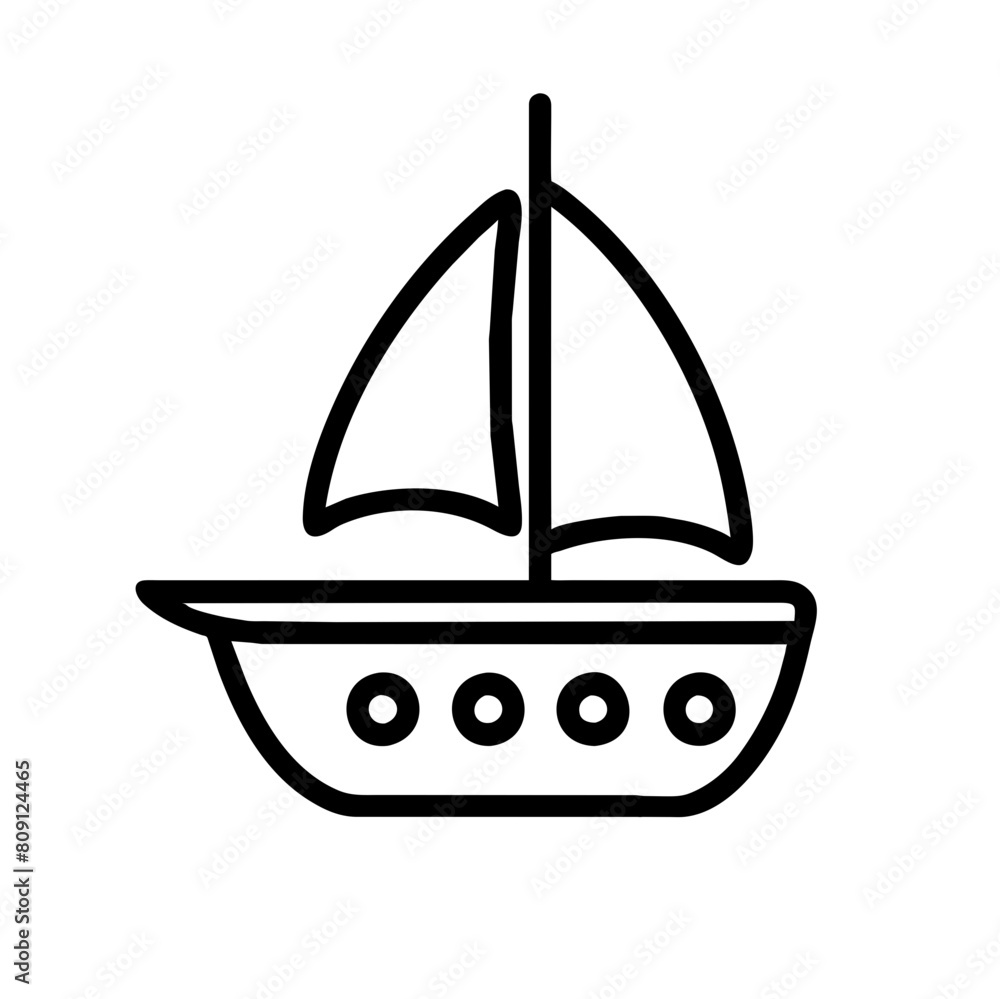 Vector Black and White Sailing Ship Icon on Transparent Background for Adventure or Exploration, Representing Nautical Journeys and Discoveries Vector Black and White Sailing Ship Icon on Transparent Background for Adventure or Exploration, Representing Nautical Journeys and Discoveries