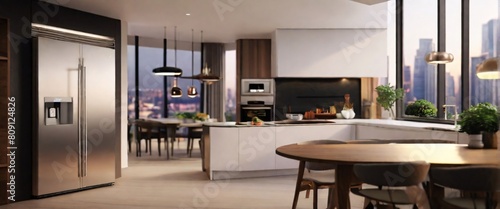 Showcase the power of the Internet of Things with a visually stunning image of a smart home filled with various connected devices and appliances AI  such as smart refrigerators  coffee makers