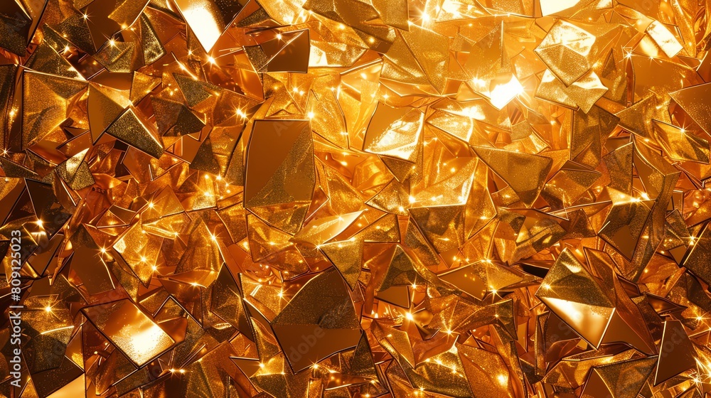 Captivating abstract background of gold shards with intricate designs Captivating abstract background of gold shards with intricate designs