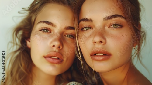 two beautiful girls posing for a magazine