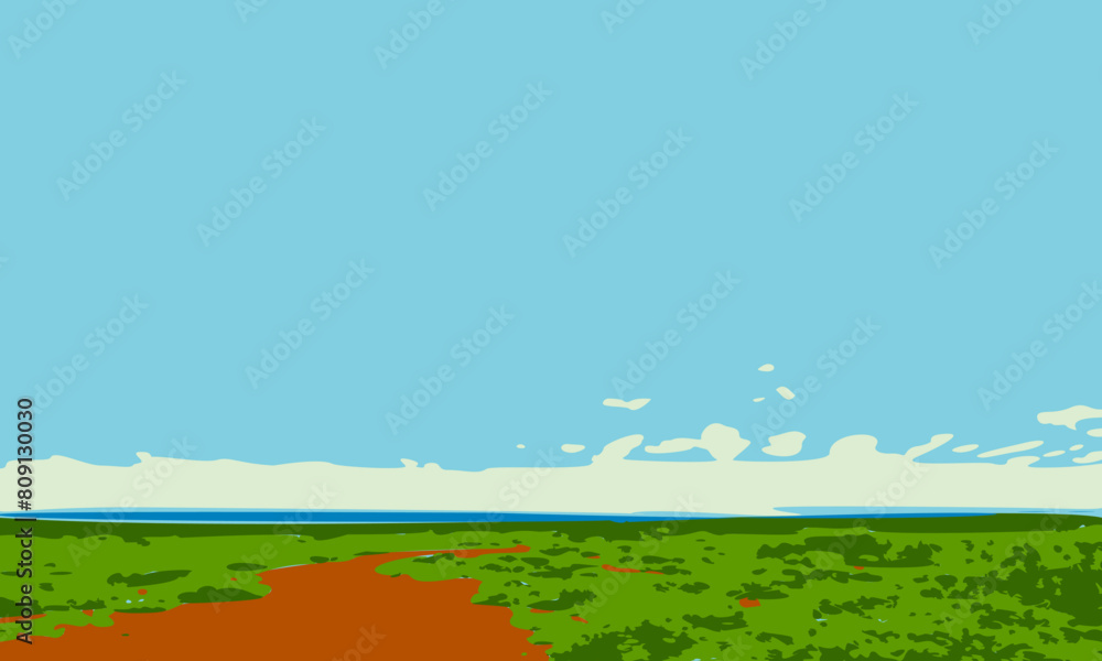 Abstract landscape in minimalism style. Nature. Vector Abstract landscape in minimalism style. Nature. Vector