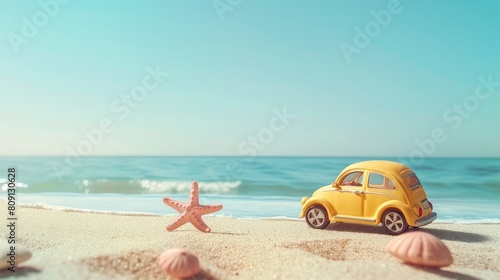 A car on the beach.