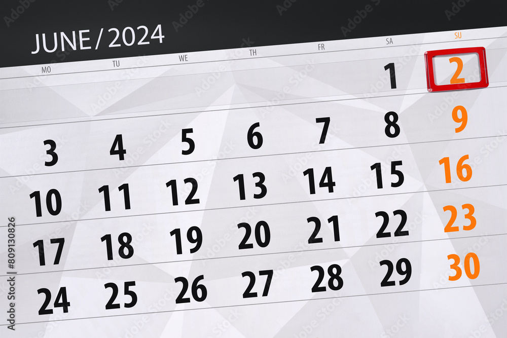 Calendar 2024, deadline, day, month, page, organizer, date, June, sunday, number 2 Calendar 2024, deadline, day, month, page, organizer, date, June, sunday, number 2