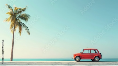 A car on the beach.