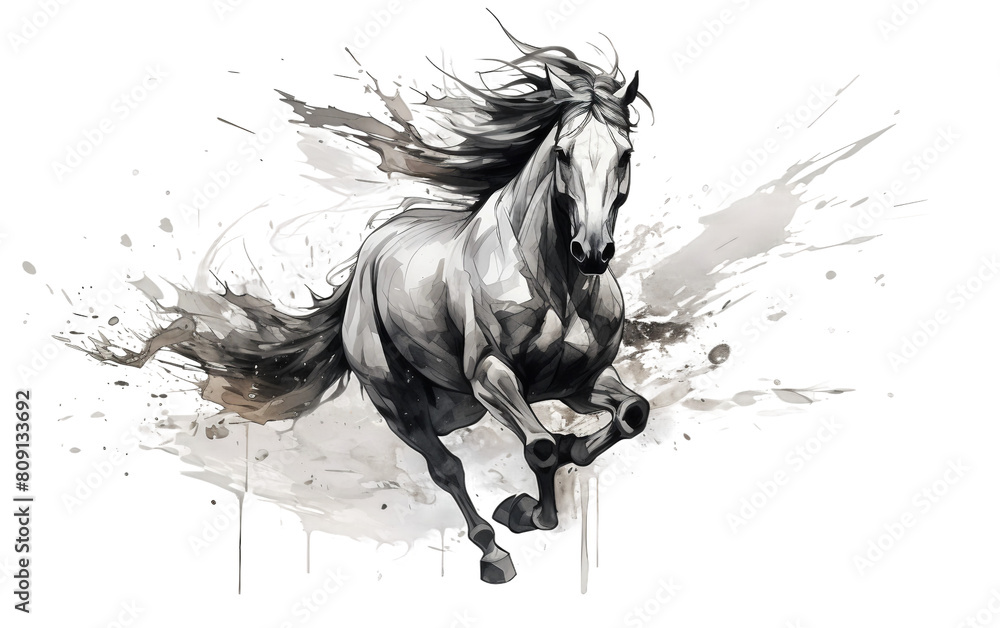 Obraz premium horse on white