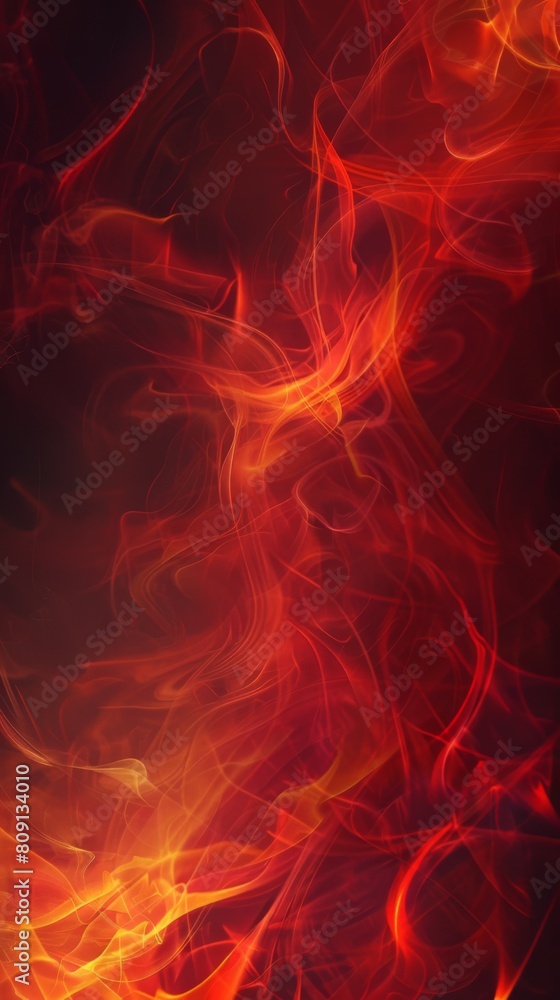 Fototapeta premium Abstract fiery red smoke on a dark background