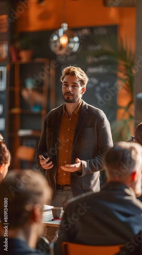 Startup Founders Presenting Business Concept to Investors During Pitch Session