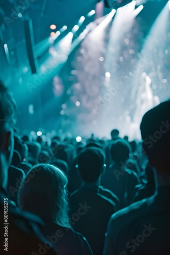 a crowd of people watching a concert on stage
