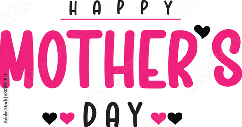 Happy Mother's Day vector with pink colour
