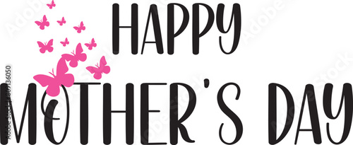 Happy Mother's Day vector with pink colour