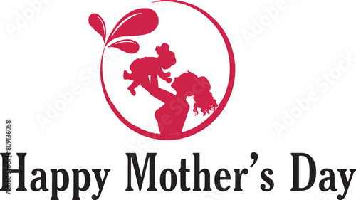 Happy Mother's Day vector with pink colour
