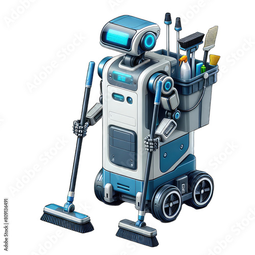 The home cleaning robot is a machine that can clean the floor without human intervention photo