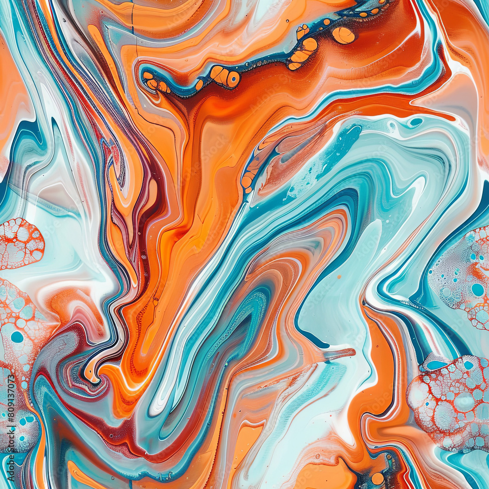 A colorful acrylic painting in a swirling marble design with shades of blue, purple, and white A colorful acrylic painting in a swirling marble design with shades of blue, purple, and white
