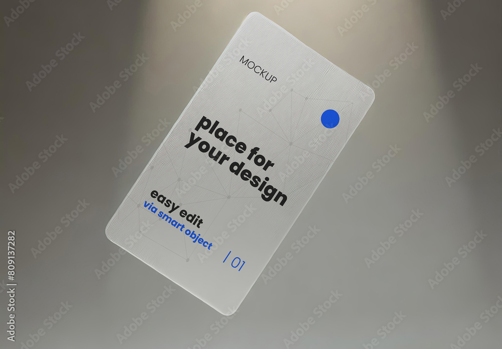 Plastic card floating spot illuminated Mockup 01 Generative Ai Stock ...