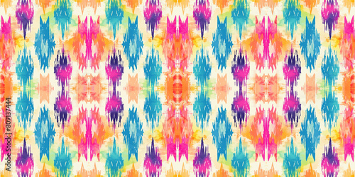 Seamless batik pattern Seamless tribal batik pattern and Seamless colorful pattern resemble ethnic boho  Aztec and ikat styles.designed for use in wallpaper fabric curtain carpet Batik Embroidery