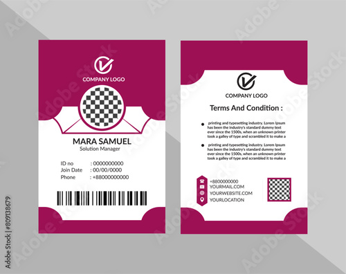 Modern ID card design template. Corporate identity card design.