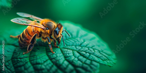 Bee resting on a leaf