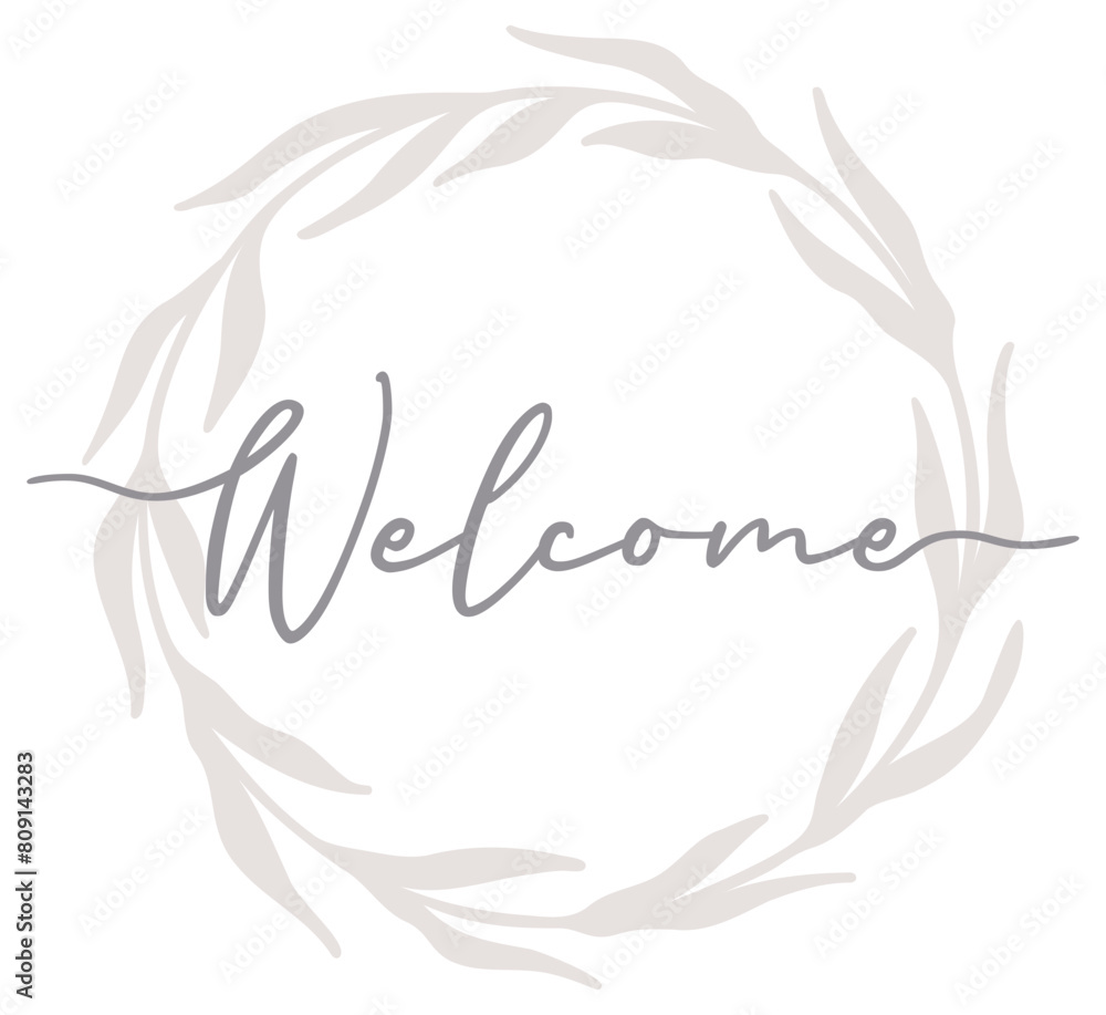 Welcome Artwork | Botanical Artwork | Elegant Welcome Vector Design Welcome Artwork | Botanical Artwork | Elegant Welcome Vector Design