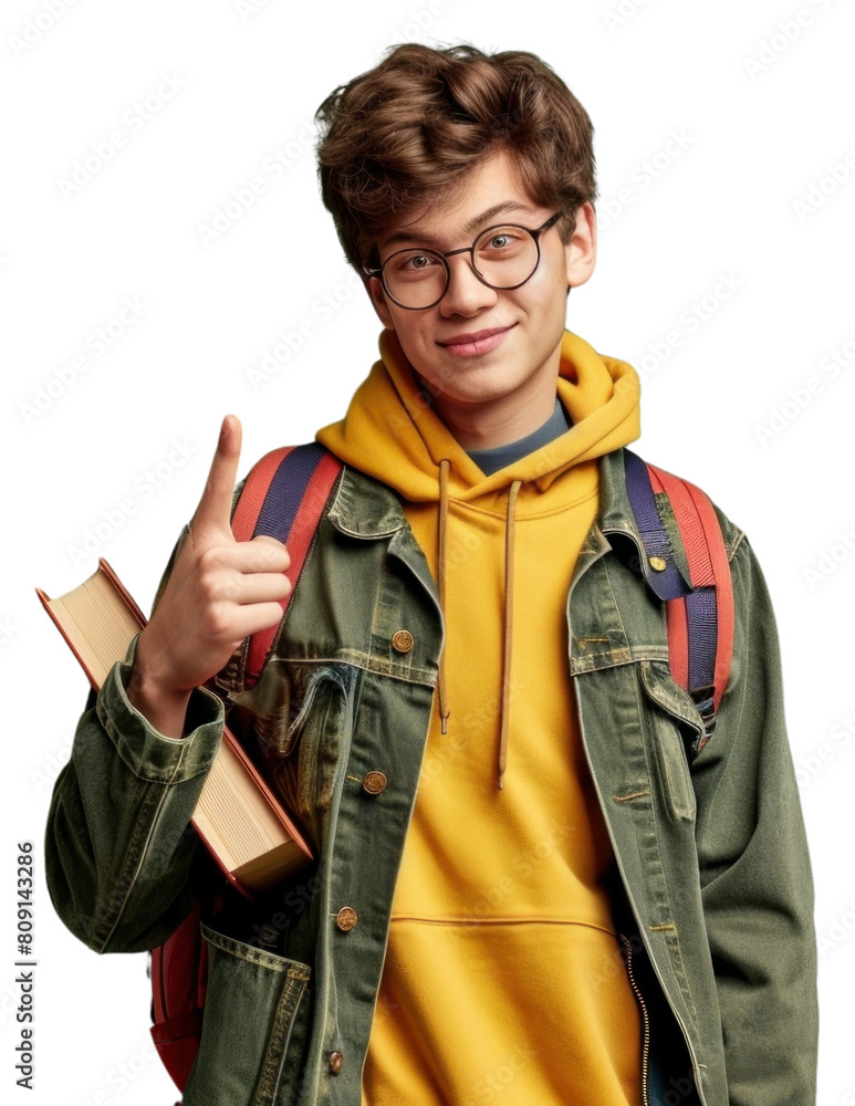 PNG Teen student pointing portrait smile PNG Teen student pointing portrait smile