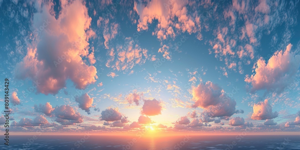 Naklejka premium Dreamy Twilight: Surreal Sky Photography