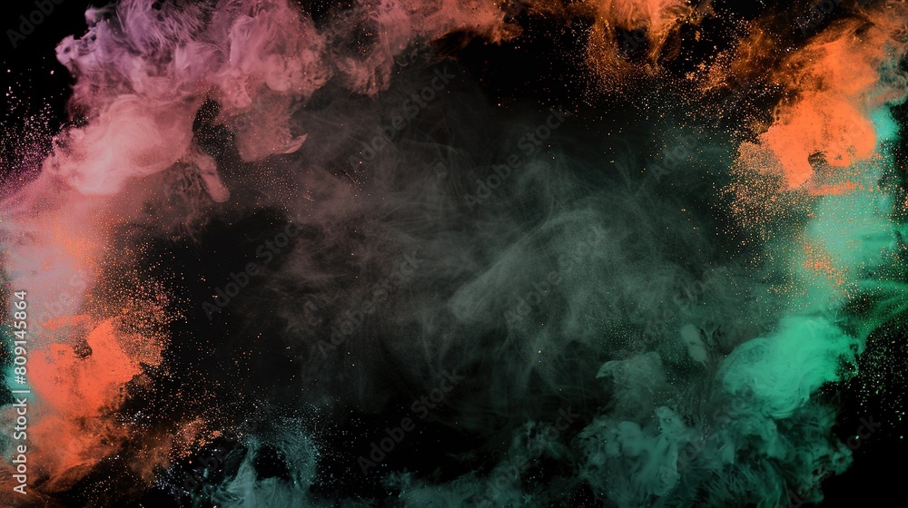Ethereal smoke clouds with an explosion of colors, perfect for backgrounds and abstract designs.