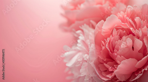Delicate close-up of a pink peony on a smooth gradient background  perfect for spring themes and romantic designs