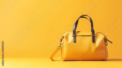 Classic Luggage Set Against Colorful Backdrop