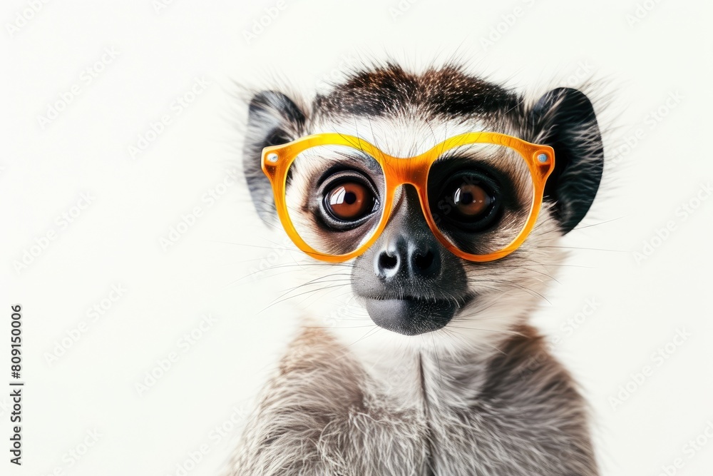 Fototapeta premium Cute Critter Wearing Glasses in a Studio Setting