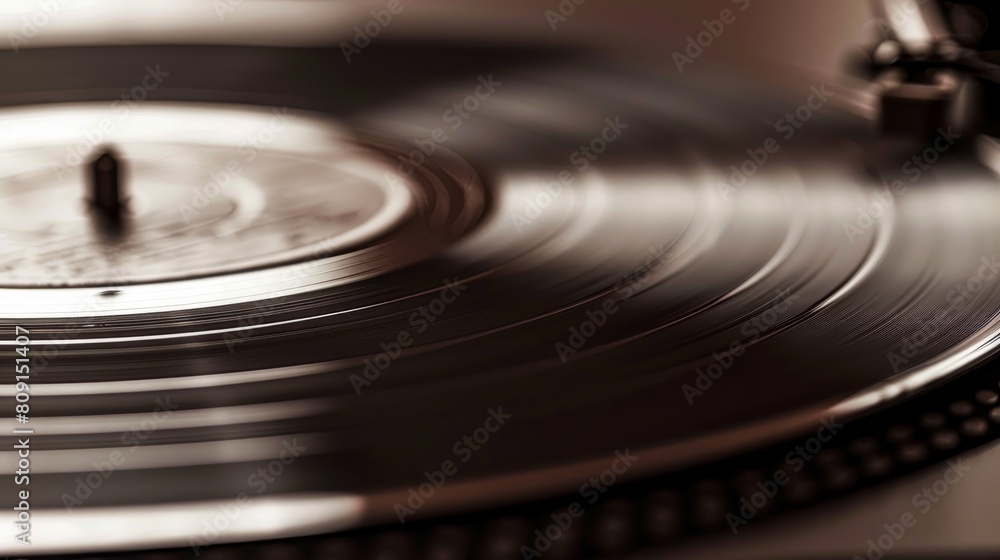 Closeup of a turntable playing vinyl. Shallow depth of field Closeup of a turntable playing vinyl. Shallow depth of field